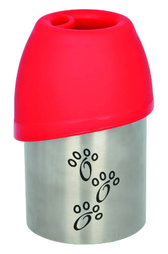 Trixie Bottle with Bowl - itató palack (fém) utazáshoz (300ml)