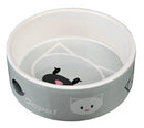 Trixie Ceramic Bowl - kerámia tál (fehér, mintás) macskák részére (0,3l /Ø12cm)