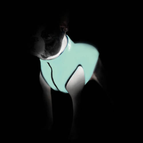 AiryVest Lumi kifordítható kutyaruha, világítós, S 30, világos zöld-narancs