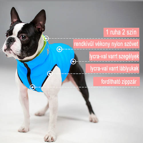 AiryVest kutyaruha kifordítható, S 30, zöld-kék