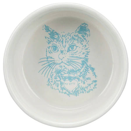 Trixie Ceramic Bowl - kerámia tál (fehér, mintás) macskák részére (0,3l /Ø11cm)